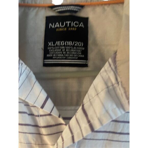 Nautica Men's Front Button Closure Striped Short Sleeves Shirt Size XL - Picture 9 of 15